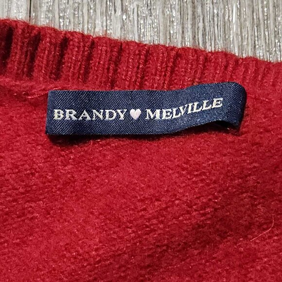 Brandy Melville Amalie red wool button up cardigan - Picture 5 of 14